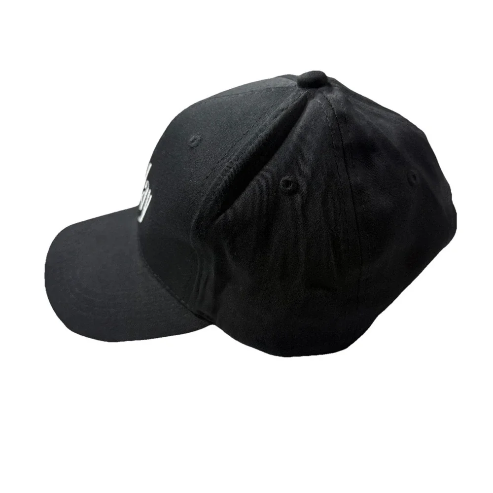 Forplay Black Dad Cap White Embroidered Adjustable Strapback Baseball Hat
